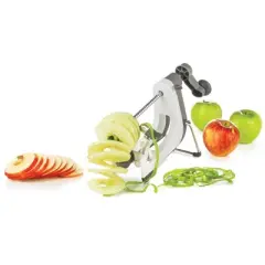 PL8 Professional Apple Machine: Stainless Steel Fruit & Vegetable Peeler, Dishwasher-Safe, Gray/White Finish