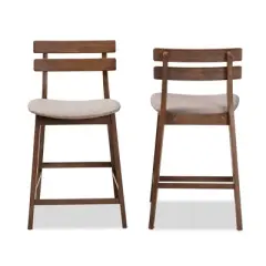 Set of 2 Larine Wood Counter Height Barstools - Baxton Studio