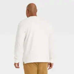 Men's Big & Tall Long Sleeve Garment Dyed Pocket T-Shirt - Goodfellow & Co&trade; White 2XL