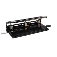 School Smart 3-Hole Heavy Duty Punch, 9/32 Inches, 40 Sheet Capacity, Black