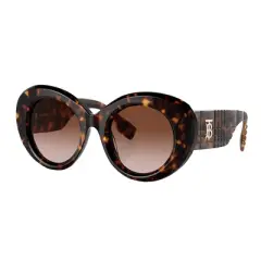 Burberry MARGOT BE 4370U 300213 Womens Round Sunglasses Dark Havana 49mm