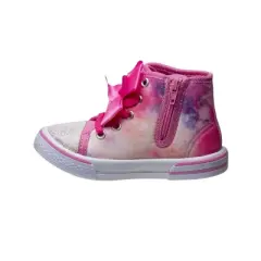 Laura Ashley Toddler Girls' Multi Color Bow Detail Lace Up Canvas Sneakers High Top - A Stylish and Versatile Option (Toddler)