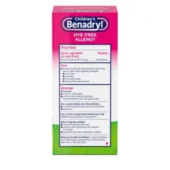Children's Benadryl Dye-Free Allergy Liquid - Diphenhydramine HCl - Bubble Gum - 8 fl oz