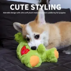 Allforpaws Dog Toys, Puppy Soothing Heartbeat Warm Bear Comfort Dog Sleep Aid Plush Toy, Pacifier Buddy, Green