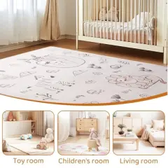 ROBOTIME Baby Playmats, Soft Playmat with Waterproof and Anti-Slip Feature, Portable Mat for Babies Toddlers Infants, Beige, 50"*50"*1.2"