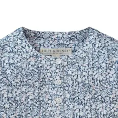 Hope & Henry Girls' Pleated Button Down Blouse, Infant