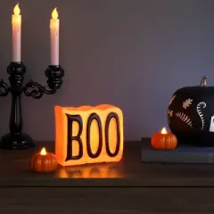 2pk LED Pumpkin Shaped Halloween Tea Lights - Hyde and EEK! Boutique&trade;