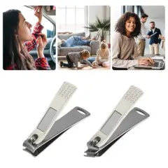 Unique Bargains Stainless Steel Nail Cutter Set for Men and Women Gray 2 Pcs