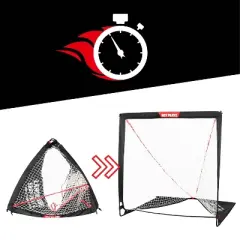 Net Playz 4' x 4' Lacrosse Goal Sports Net and Rebounder
