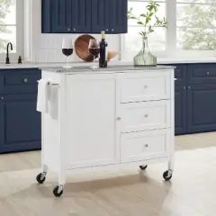 Soren Granite Top Kitchen Island/Cart Gray/White - Crosley