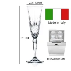 Lorren Home Trends Melodia Crystal Champagne Glass set of 6