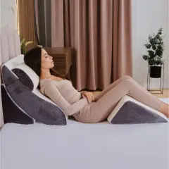 Kӧlbs Bed Wedge Pillow Chic Jacquard Cover Wedge Pillow for Sleeping and Acid Reflux, Heartburn (4 Piece Wedge Set)