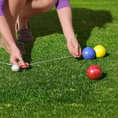 GoSports 65 mm Travel Size Mini Bocce Game Set with 8 Balls, Pallino, Tote Bag and Measuring Rope