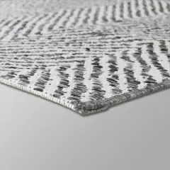 7' x 10' Herringbone Outdoor Rug Black/White - Threshold&trade;