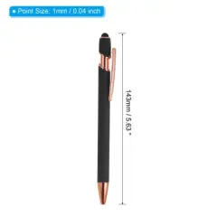 Unique Bargains Metal Black Ink Medium Screen-touching Tip Ballpoint Pen Style 2 12 Pcs