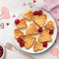 CucinaPro Mini Hearts Waffle Maker - Bake 9 Heart Shaped Waffles or Pancakes w Electric Nonstick Iron- Show Love w Unique Breakfast or Treat