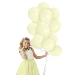 Treasures Gifted Macaron Pastel Yellow Balloons - 12 Inch Latex Balloons - 72 Pack
