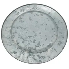 Saro Lifestyle Gold Rim Galvanized Charger, 13" &Oslash; Round, Silver (Set of 4)