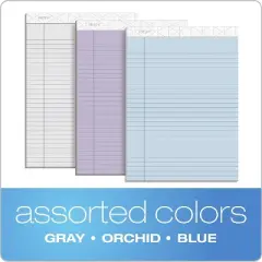 TOPS Prism Plus Colored Legal Pads 8 1/2 x 11 3/4 Pastels 50 Sheets 6 Pads/Pack 63116