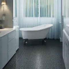 12 x 12 Inch Black Interlocking Deck Tiles &ndash; Waterproof Plastic Outdoor Decking Tiles with Pebble Stone Pattern, 60-Pack