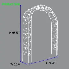 DSVIMOY Arbors and Trellises, Garden Arch Trellis for Climbing Plants Outdoor Flower Support, White, 74.4"*15.4"*98.5"
