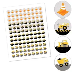 Big Dot of Happiness Dig It - Construction Party Zone - Party Round Candy Sticker Favors - Labels Fits Chocolate Candy (1 sheet of 108)