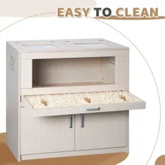 Hamster Habitat Cage, Wooden Hamster Cage With Storage Cabinet & Drawer, Guinea Pig Cage With Openable Top For Small Animal Gerbil Hedgehog Rat