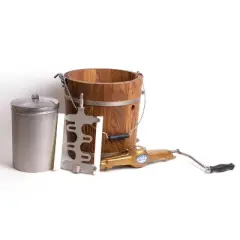 Lehman's Manual Ice Cream Maker - Make Your Own Homemade Ice Cream, Hand Crank with Stainless Steel Can and Oak Tub