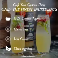 Crafted Cocktails Basil Martini Gimlet Mix: 6 Pack&nbsp; 60 Calories, Handcrafted with Agave, Lime and Basil: Effortless Mixology with Gourmet Flavor