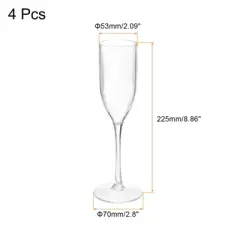 Unique Bargains Lightweight Elegant Champagne Flutes with Long Stem 4 Pcs