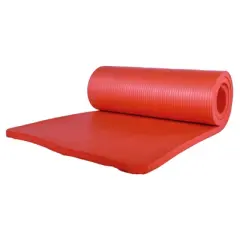 BalanceFrom Fitness 7-Piece Home Gym Yoga Set with 1-Inch Thick Yoga Mat, 2 Yoga Blocks, Mat Towel, Hand Towel, Stretch Strap & Knee Pad, Red