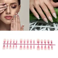 Unique Bargains Crescent Short Coffin Fake Nails 1 Pc
