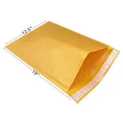 UOFFICE Pack of 100 Kraft Bubble Mailers 12.5" x 19" - #6 with Self-Sealing Tab