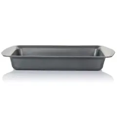 Gibson Baker's Friend 16.75 Inch Nonstick Steel Roasting Pan in Gray
