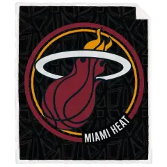 NBA Miami Heat Doodle Circle Flannel Fleece Sherpa Blanket