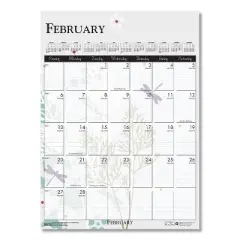 House of Doolittle Recycled Wild Flower Wall Calendar Wild Flowers Artwork 12-Month January 2026 to December 2026 White