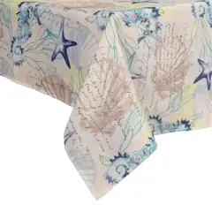 Seabiscuit Coastal Indoor/Outdoor Fabric Tablecloth - Elrene Home Fashions
