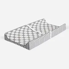 Bacati - Dots/Pin Stripes Gray Large Dots Changing Pad Cover