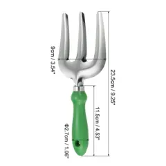 Unique Bargains PP 430 Stainless Steel Garden Tool Hand Weeder Fork 9.25 x 3.54 Inch Green 1 Pc