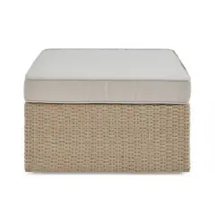 All-Weather Wicker Canaan Outdoor Ottoman Brown - Alaterre Furniture