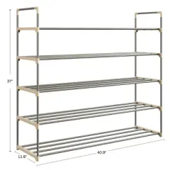 Hastings Home Five-Tier 30-Pair Shoe Storage Rack