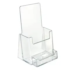 Azar Displays Trifold Brochure Holder w/ Business Card Pocket. Inside Dimension: 4.125"W