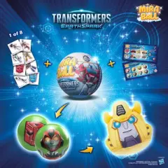 Transformers MiraBall, 3-in-1 Surprise, Blind Box Toys for Kids - Collectable Characters from TV Shows - Metal Ball, Plush, Stickers, White Ribbon