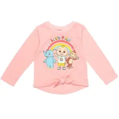 CoComelon JJ Pullover Long Sleeve Graphic T-Shirt & Leggings Pink / Blue 
