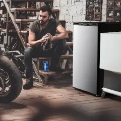 ZAFRO Small Mini Freezer, 3.0 Cu.Ft Upright Freezer, Compact Standing Deep Freezer with Adjustable Thermostat, Removable Shelves , Silver