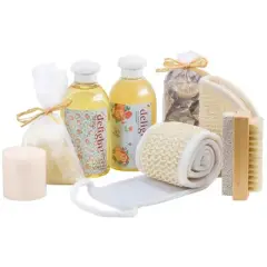 Freida & Joe Skin Care Collection in Vintage Wooden Basket Bath & Body Gift Set