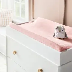 Velvet Polyester Spandex Changing Pad Cover - Pink - Cloud Island&trade;