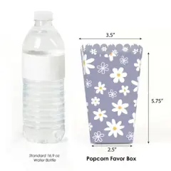 Big Dot of Happiness Purple Daisy Flowers - Floral Party Favor Popcorn Treat Boxes - Set of 12
