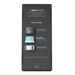 Dove Men+Care 0% Aluminum Clean Touch Refillable Deodorant Stainless Steel Case + 1 Refill - 1.13oz