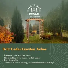 All Things Cedar Pagoda Arbor Garden Arch Trellis for Climbing Plants, Transform Garden or Patio Spaces, Made from Premium Western Red Cedar